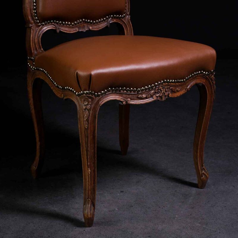 Louis XV Deri Sandalye - 6'lı Set UNQ5 