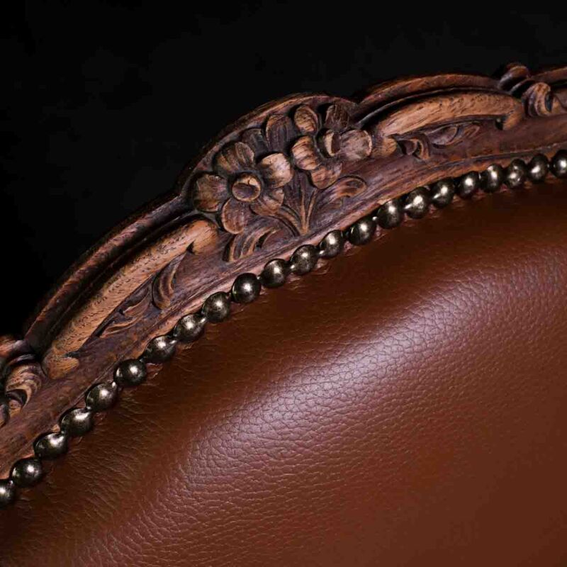 Louis XV Deri Sandalye - 6'lı Set UNQ5 