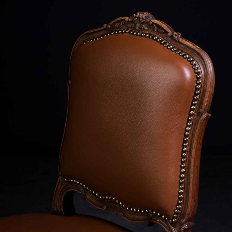 Louis XV Deri Sandalye - 6'lı Set UNQ5 