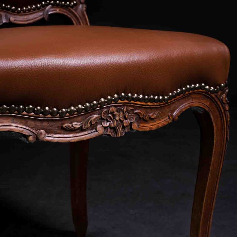 Louis XV Deri Sandalye - 6'lı Set UNQ5 